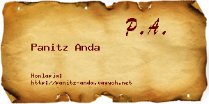 Panitz Anda névjegykártya